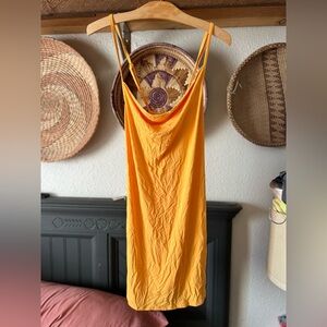 NWT Adore Me Size med marigold Cowl Neck Mesh Sides Monika Slip sleep Nightie